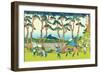 Hodogaya on the Tokaido, c.1830-Katsushika Hokusai-Framed Giclee Print