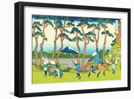 Hodogaya on the Tokaido, c.1830-Katsushika Hokusai-Framed Giclee Print