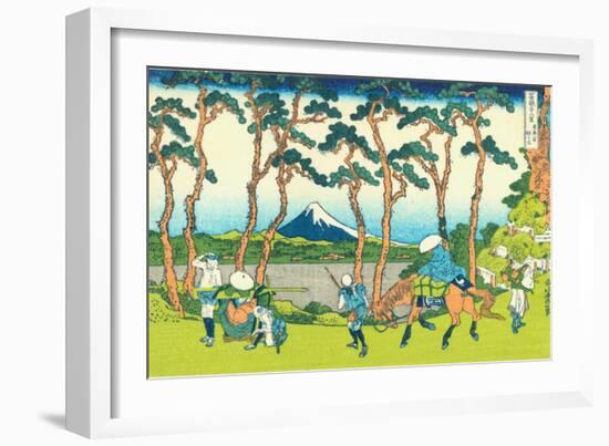 Hodogaya on the Tokaido, c.1830-Katsushika Hokusai-Framed Giclee Print