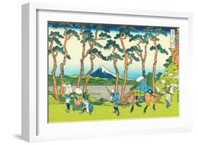 Hodogaya on the Tokaido, c.1830-Katsushika Hokusai-Framed Giclee Print