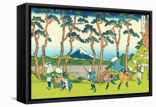 Hodogaya on the Tokaido, c.1830-Katsushika Hokusai-Framed Stretched Canvas