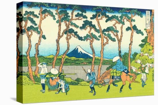 Hodogaya on the Tokaido, c.1830-Katsushika Hokusai-Stretched Canvas