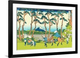 Hodogaya on the Tokaido, c.1830-Katsushika Hokusai-Framed Giclee Print