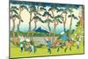 Hodogaya on the Tokaido, c.1830-Katsushika Hokusai-Mounted Premium Giclee Print