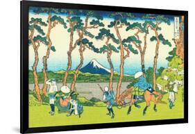 Hodogaya on the Tokaido, c.1830-Katsushika Hokusai-Framed Giclee Print