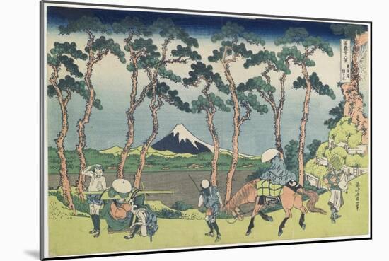 Hodogaya on the Tokaido Road, 1831-1834-Katsushika Hokusai-Mounted Giclee Print