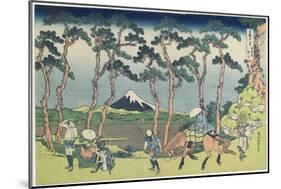 Hodogaya on the Tokaido Road, 1831-1834-Katsushika Hokusai-Mounted Giclee Print