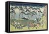 Hodogaya on the Tokaido Road, 1831-1834-Katsushika Hokusai-Framed Stretched Canvas