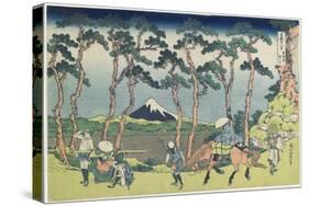 Hodogaya on the Tokaido Road, 1831-1834-Katsushika Hokusai-Stretched Canvas