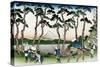 Hodogaya on the Tokaido Road-Katsushika Hokusai-Stretched Canvas