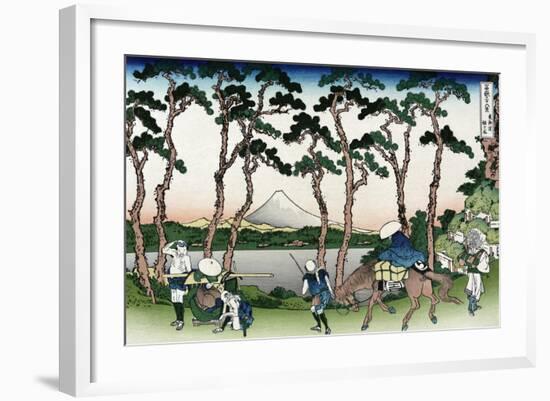 Hodogaya on the Tokaido Road-Katsushika Hokusai-Framed Premium Giclee Print