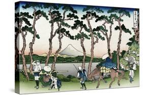 Hodogaya on the Tokaido Road-Katsushika Hokusai-Stretched Canvas