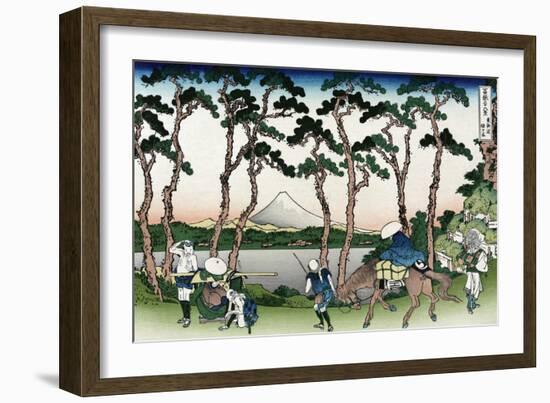 Hodogaya on the Tokaido Road-Katsushika Hokusai-Framed Art Print