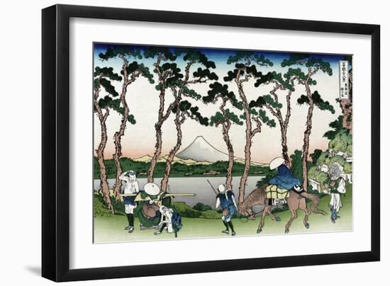 Hodogaya on the Tokaido Road-Katsushika Hokusai-Framed Art Print