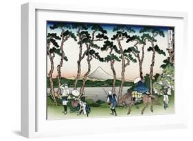 Hodogaya on the Tokaido Road-Katsushika Hokusai-Framed Art Print