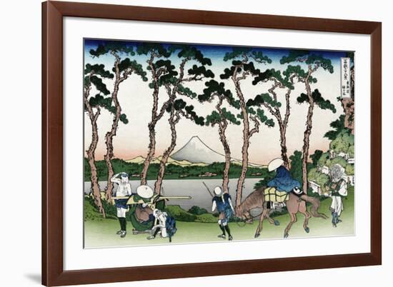 Hodogaya on the Tokaido Road-Katsushika Hokusai-Framed Art Print