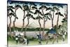 Hodogaya on the Tokaido Road-Katsushika Hokusai-Stretched Canvas