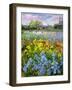 Hoeing Team and Iris Fields, 1993-Timothy Easton-Framed Giclee Print