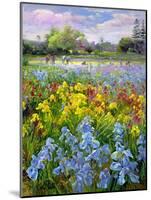 Hoeing Team and Iris Fields, 1993-Timothy Easton-Mounted Giclee Print