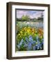 Hoeing Team and Iris Fields, 1993-Timothy Easton-Framed Giclee Print