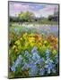 Hoeing Team and Iris Fields, 1993-Timothy Easton-Mounted Giclee Print