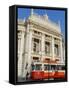 Hofburgtheatre with Tram, Vienna, Austria-Charles Bowman-Framed Stretched Canvas