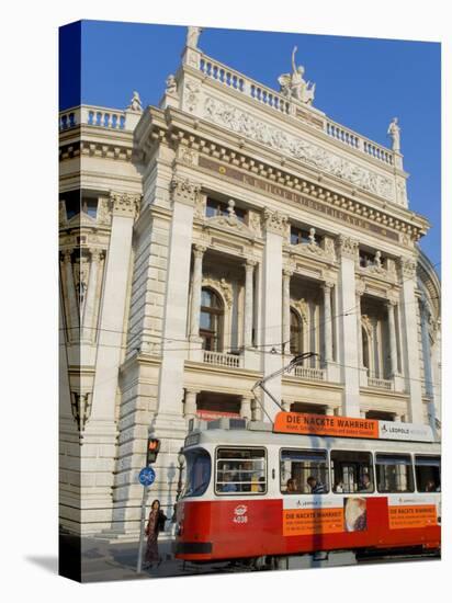 Hofburgtheatre with Tram, Vienna, Austria-Charles Bowman-Stretched Canvas