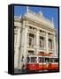Hofburgtheatre with Tram, Vienna, Austria-Charles Bowman-Framed Stretched Canvas