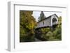 Hoffman Covered Bridge spans Crabtree Creek in Linn County, Oregon, USA-Chuck Haney-Framed Photographic Print