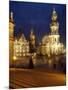 Hofkirche and Palace at Theaterplatz, Dresden, Saxony, Germany, Europe-Hans Peter Merten-Mounted Photographic Print