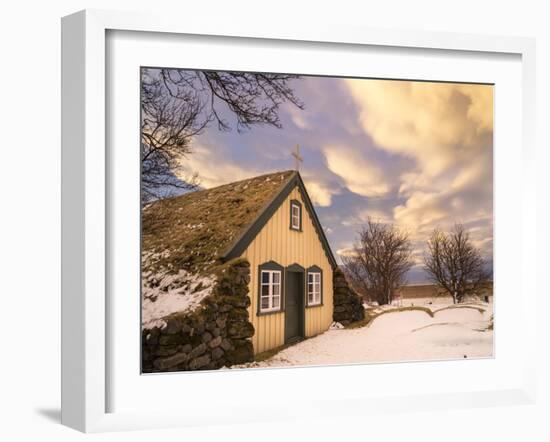Hofskirkja, Old Church of Hof Village Near Vatnajokull NP, Iceland-Martin Zwick-Framed Premium Photographic Print