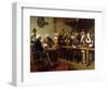 Hogarth Brought Before the Governor of Calais as a Spy-William Powell Frith-Framed Premium Giclee Print