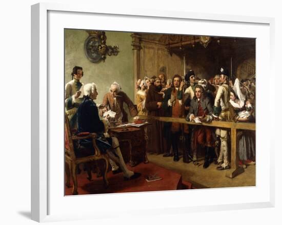 Hogarth Brought Before the Governor of Calais as a Spy-William Powell Frith-Framed Giclee Print