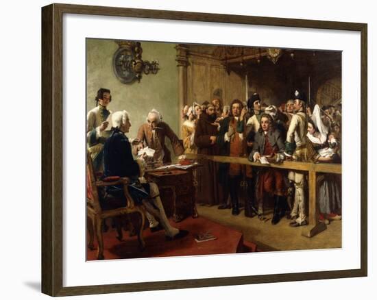 Hogarth Brought Before the Governor of Calais as a Spy-William Powell Frith-Framed Giclee Print