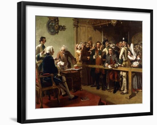 Hogarth Brought Before the Governor of Calais as a Spy-William Powell Frith-Framed Giclee Print