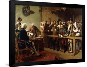 Hogarth Brought Before the Governor of Calais as a Spy-William Powell Frith-Framed Giclee Print