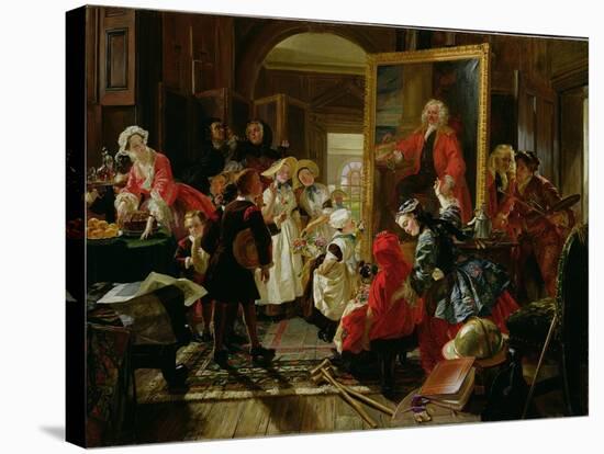Hogarth's Studio in 1739-Edward Matthew Ward-Stretched Canvas