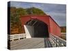 Hogback Covered Bridge Spans North River, Built in 1884, Madison County, Iowa, Usa-Jamie & Judy Wild-Stretched Canvas