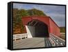 Hogback Covered Bridge Spans North River, Built in 1884, Madison County, Iowa, Usa-Jamie & Judy Wild-Framed Stretched Canvas