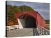 Hogback Covered Bridge Spans North River, Built in 1884, Madison County, Iowa, Usa-Jamie & Judy Wild-Stretched Canvas
