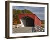 Hogback Covered Bridge Spans North River, Built in 1884, Madison County, Iowa, Usa-Jamie & Judy Wild-Framed Photographic Print