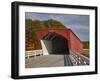 Hogback Covered Bridge Spans North River, Built in 1884, Madison County, Iowa, Usa-Jamie & Judy Wild-Framed Photographic Print