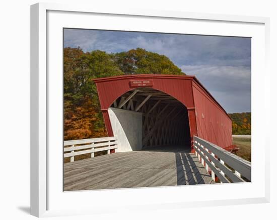 Hogback Covered Bridge Spans North River, Built in 1884, Madison County, Iowa, Usa-Jamie & Judy Wild-Framed Photographic Print