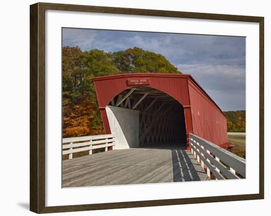 Hogback Covered Bridge Spans North River, Built in 1884, Madison County, Iowa, Usa-Jamie & Judy Wild-Framed Photographic Print