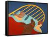 Hogging The Bed Choc-Stephen Huneck-Framed Stretched Canvas
