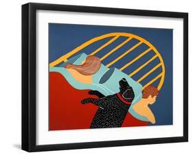 Hogging The Bed No Mustash-Stephen Huneck-Framed Giclee Print