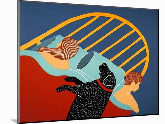 Hogging The Bed No Mustash-Stephen Huneck-Mounted Giclee Print