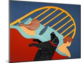 Hogging The Bed No Mustash-Stephen Huneck-Mounted Giclee Print