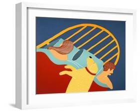 Hogging The Bed Yellow-Stephen Huneck-Framed Giclee Print