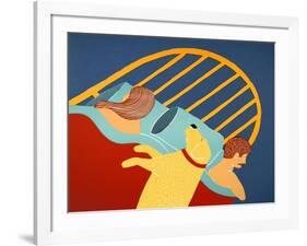 Hogging The Bed Yellow-Stephen Huneck-Framed Giclee Print